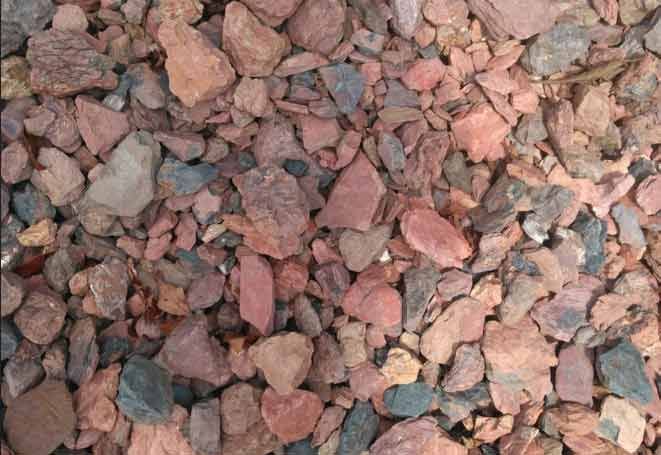 Close-up of mixed reddish-brown gravel and small rocks