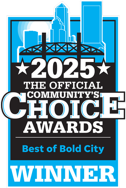 2025 Official Community Choice Awards Best of Bold City winner badge with blue skyline and bridge