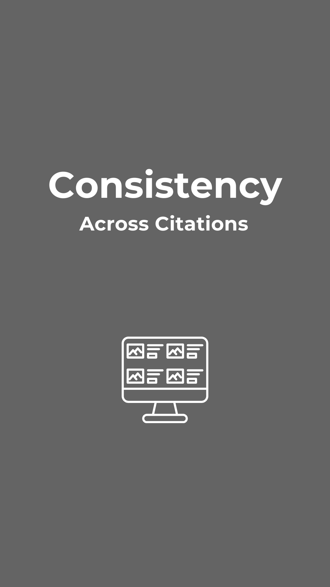 Gray graphic with white text and icon. Text reads