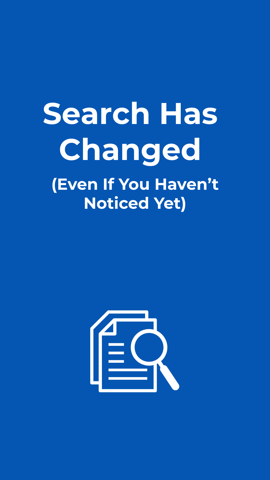 Blue background with white text