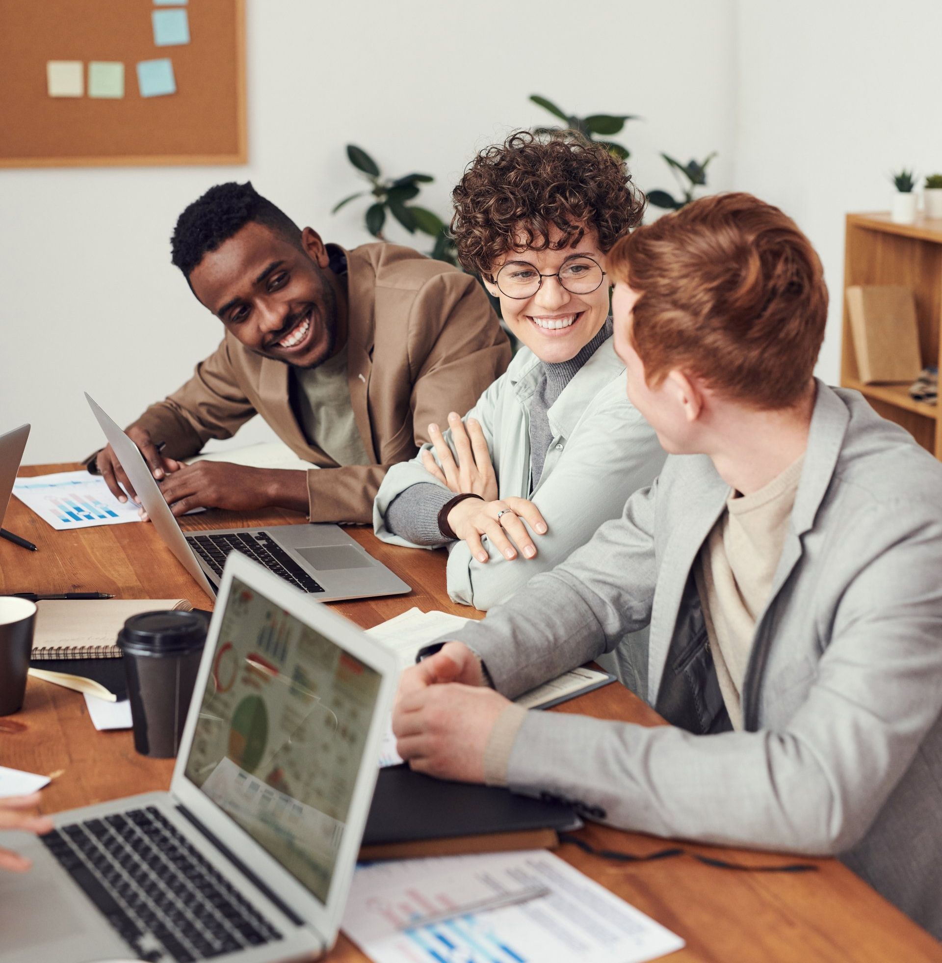 professionals engaging with technology