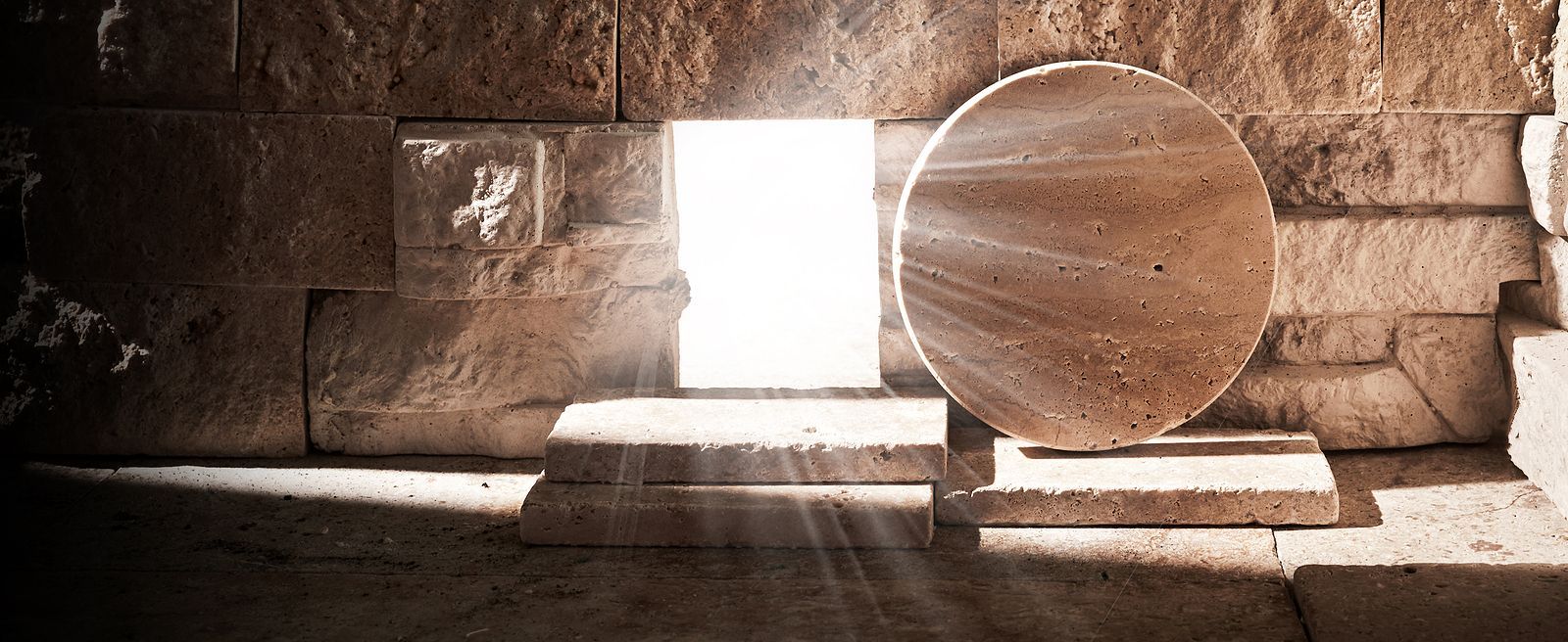 The light is coming out of the tomb of jesus.