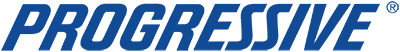 A blue progressive logo on a white background
