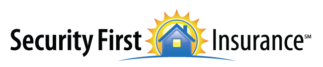 A security first insurance logo with a house and sun