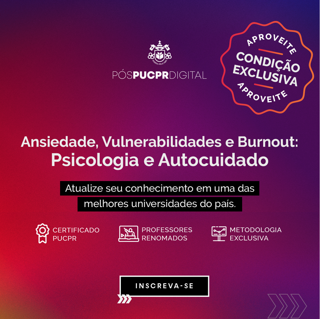 Um anúncio para um curso de psicologia e autocuidado