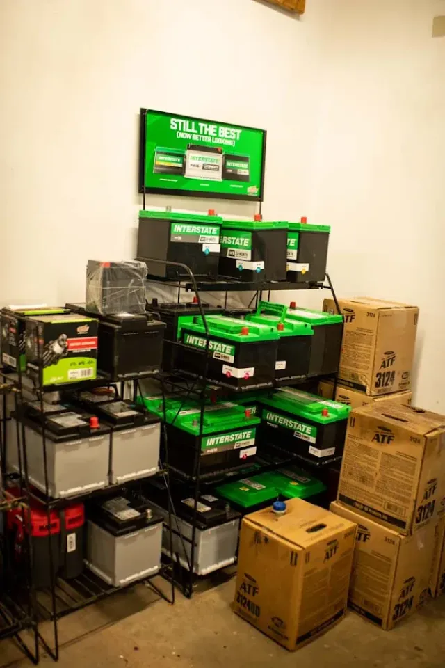 Car Batteries on a Shelf | Cutting Edge Automotive LLC