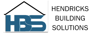 The logo for hendricks building solutions llc has a house on it.