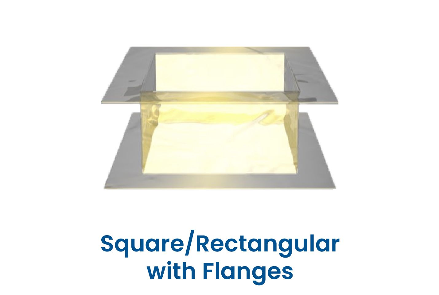 A picture of a square / rectangular connector with flanges.