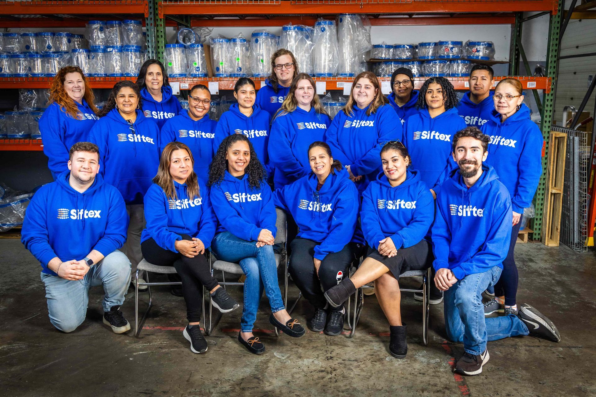 A group photo of the Siftex team