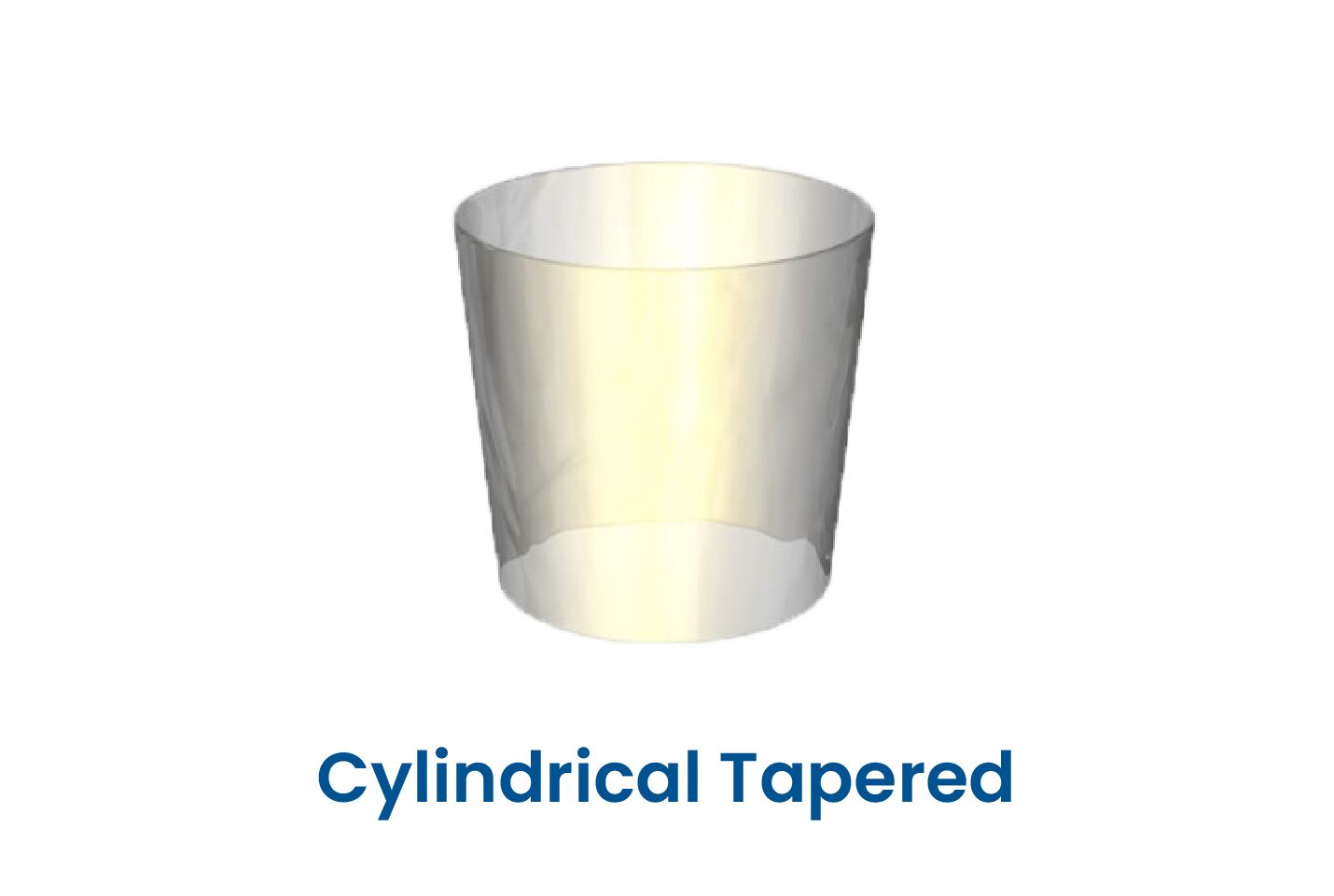 A cylindrical tapered connector is shown on a white background