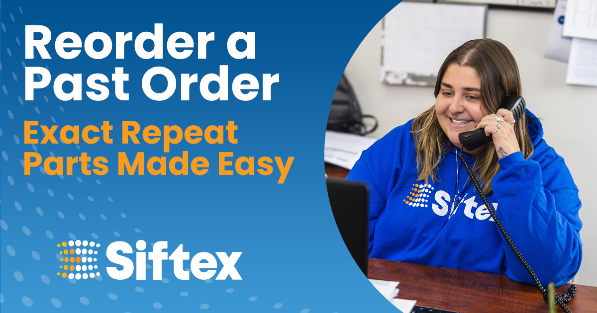 How to reorder a past Siftex flexible connector order