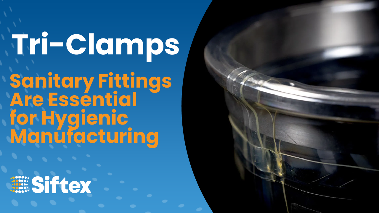 Black ballistic nylon tri-clamp flexible connectors with polished stainless steel ferrules by Siftex