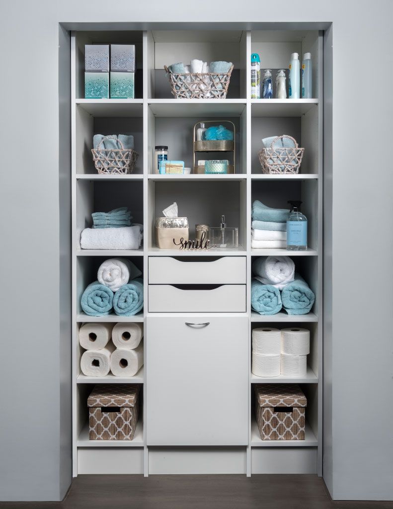Custom Linen Closet Shelving System