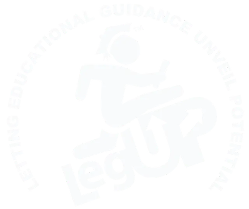 Leg Up logo with running figure, text: 