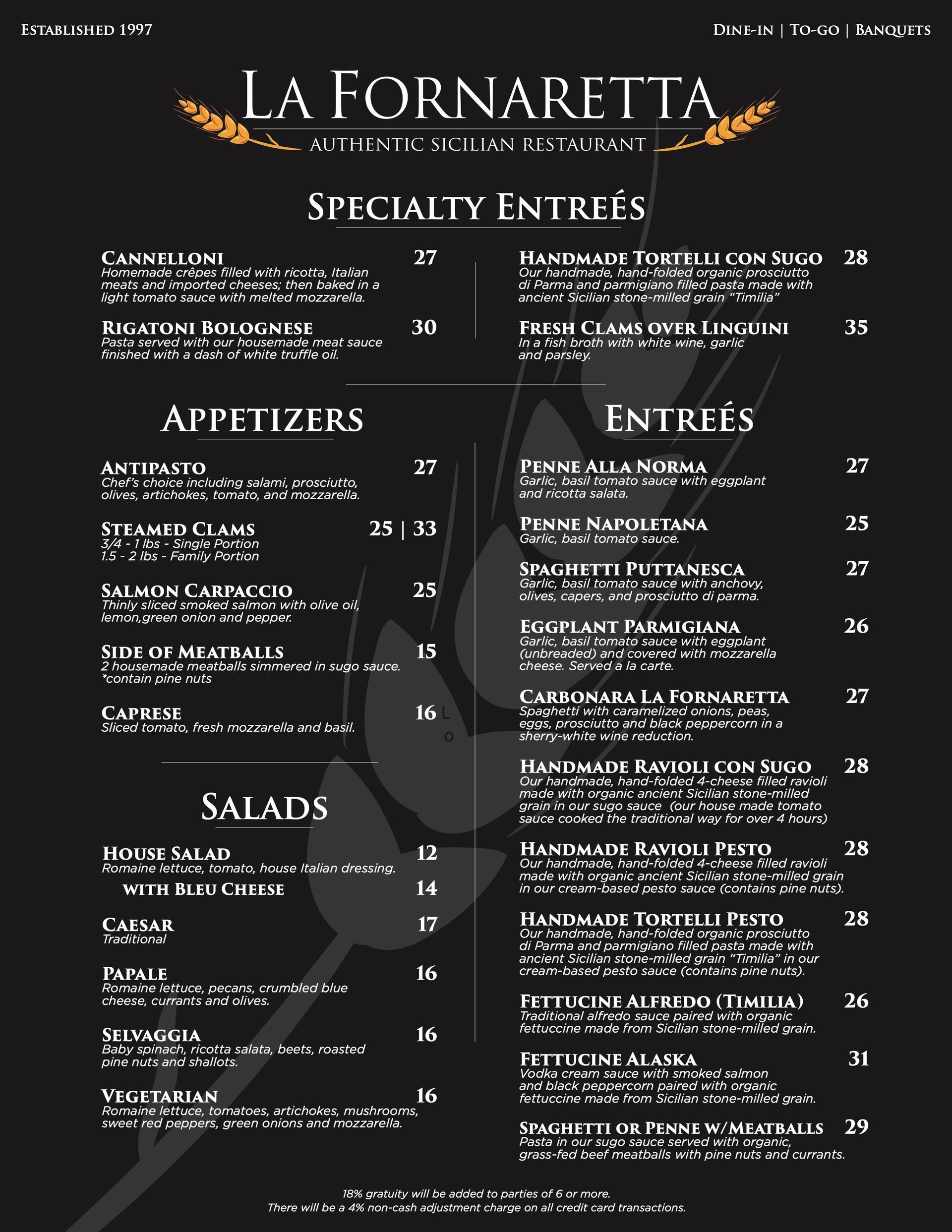 menu