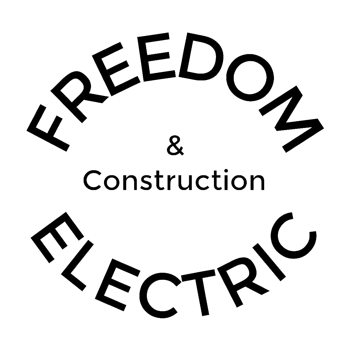 Freedom Electric & Construction logo in black text on a white background