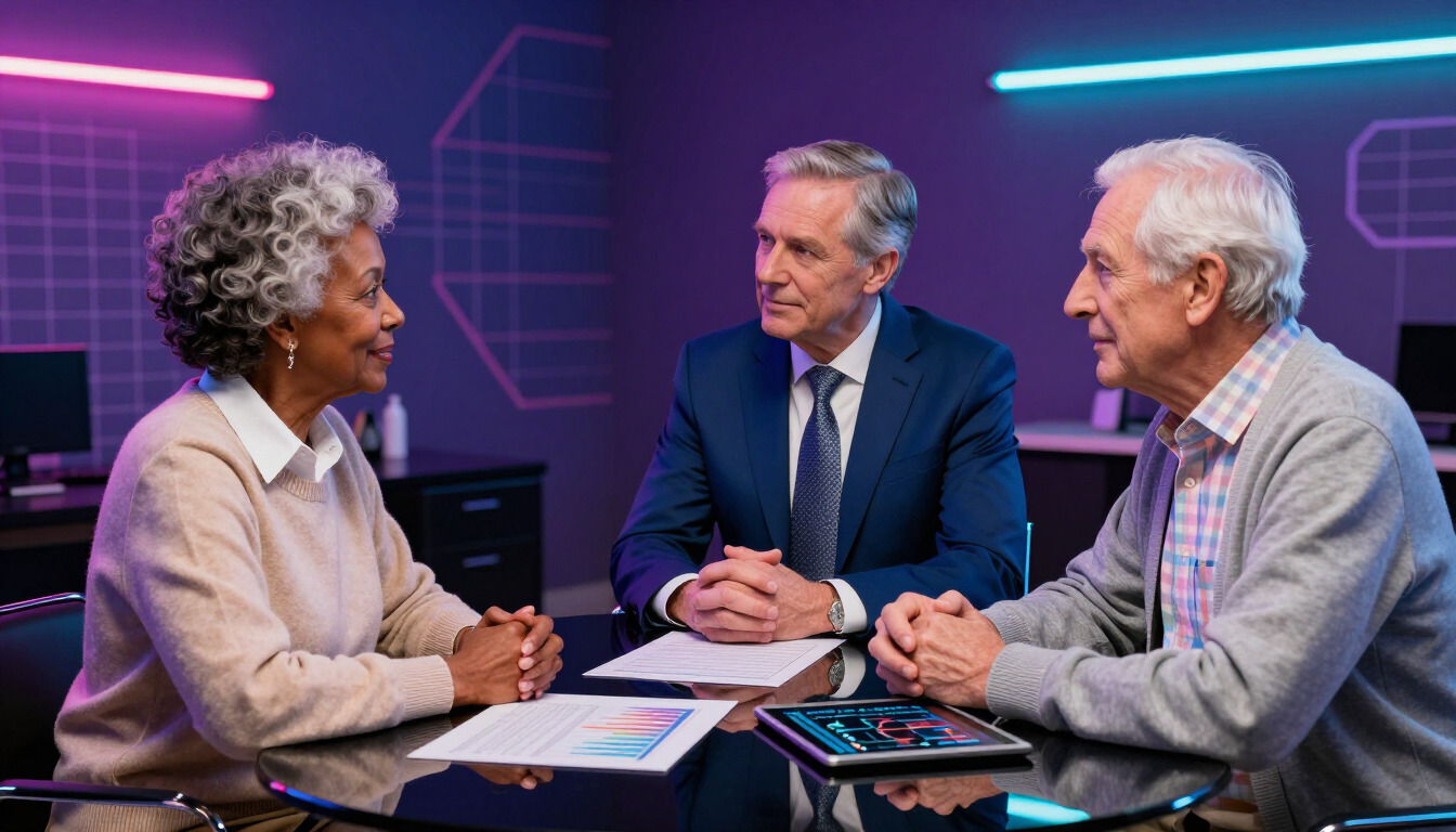 Advisor discussing strategy with client