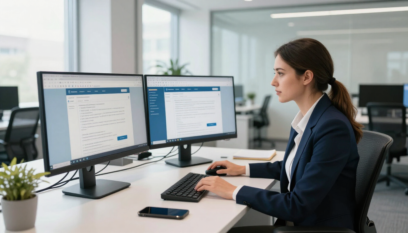 A professional compliance specialist reviewing financial advisor website content.