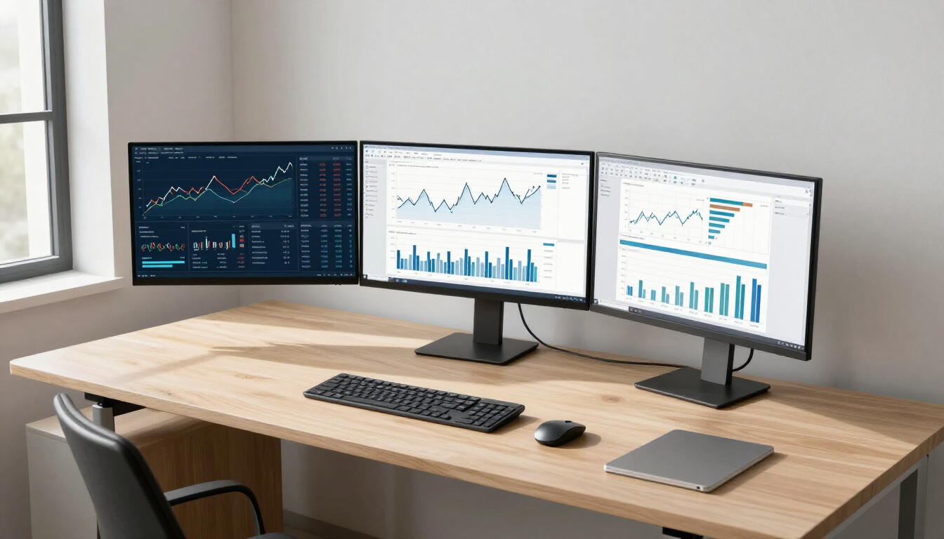 Modern financial office setup