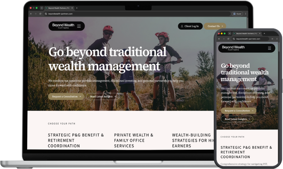 Beyond Wealth Partners P&G niche website launch