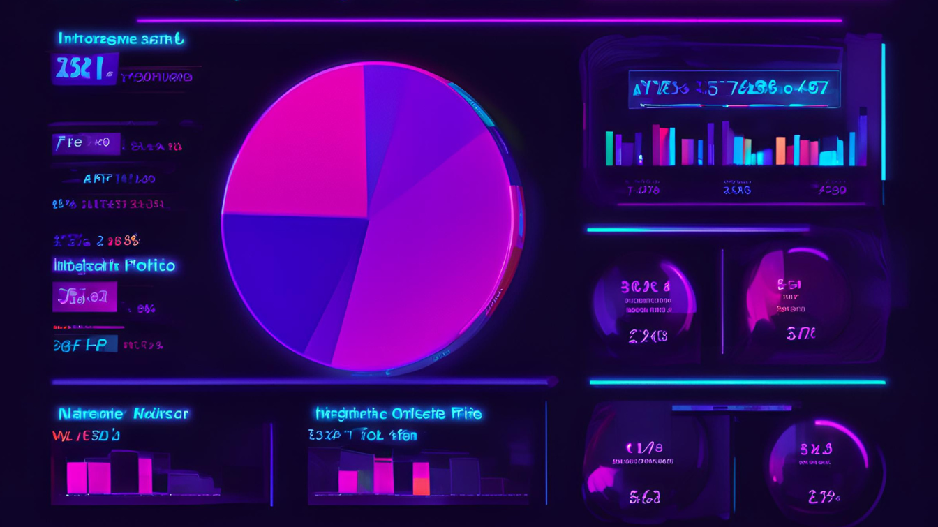 Abstract digital dashboard showing financial growth charts & data integration for advisor marketing