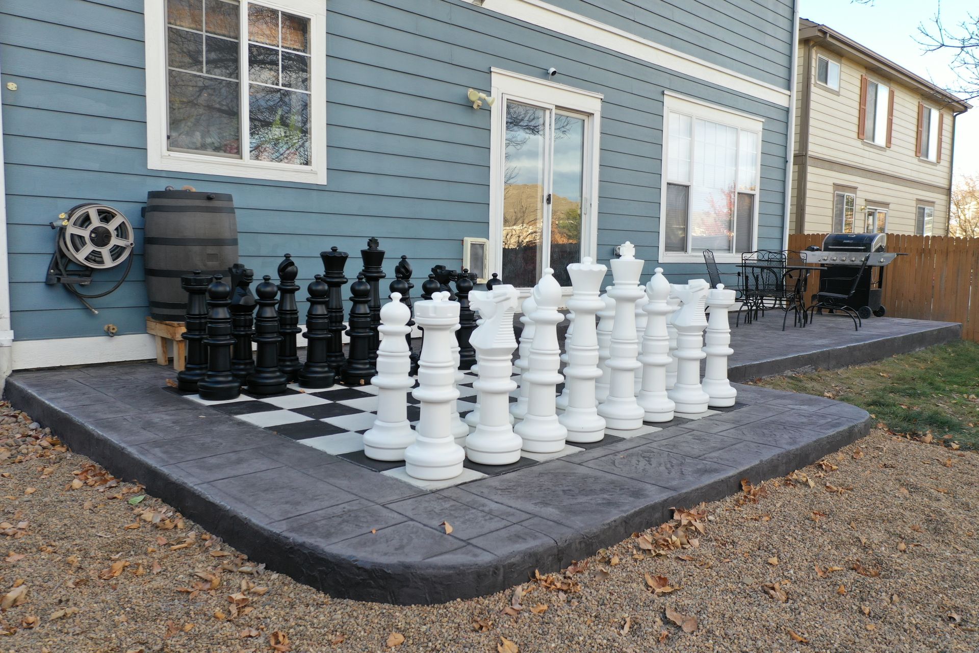 chessboard stamped concrete life size