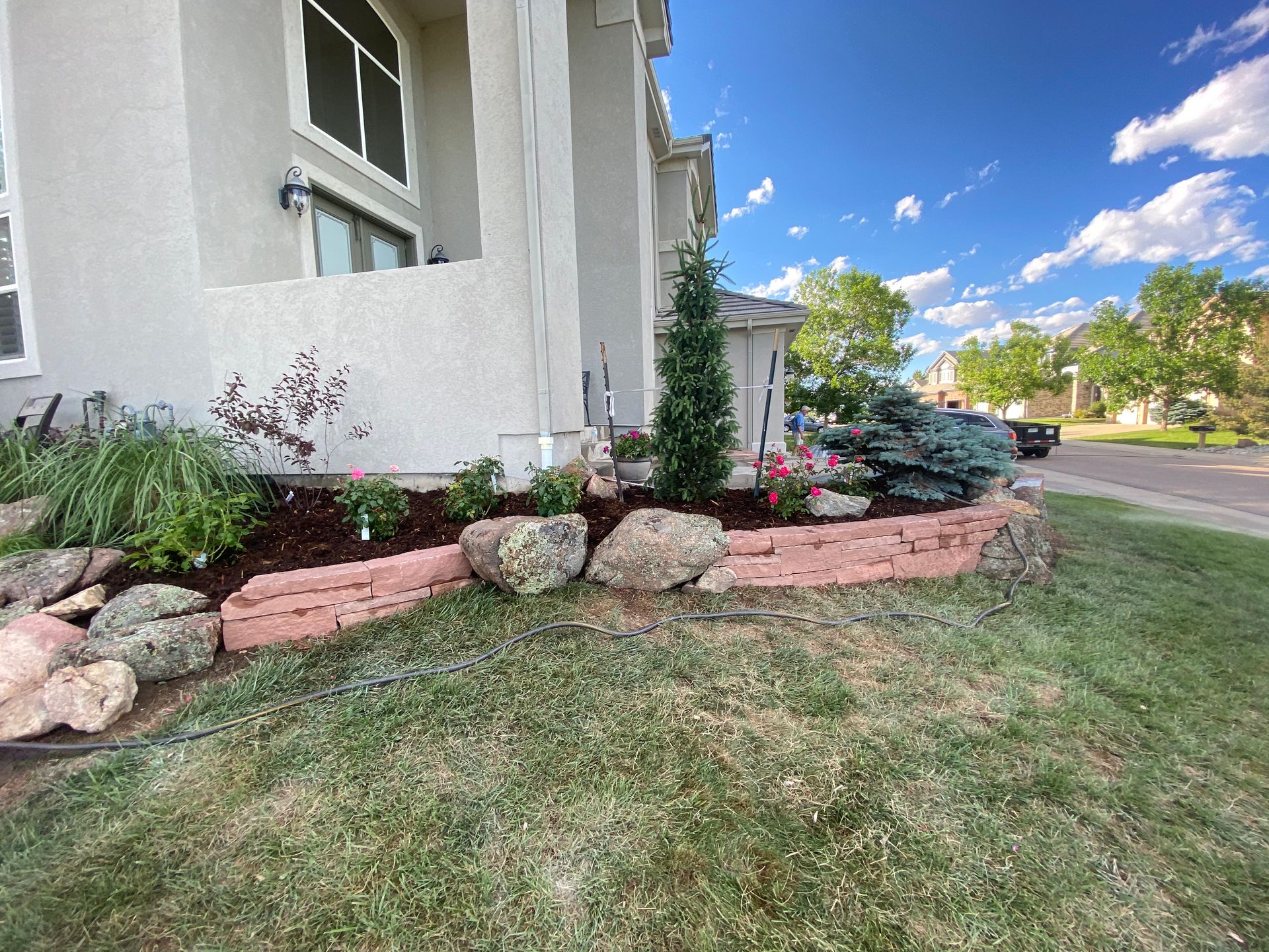 curb appeal planting stone masonry