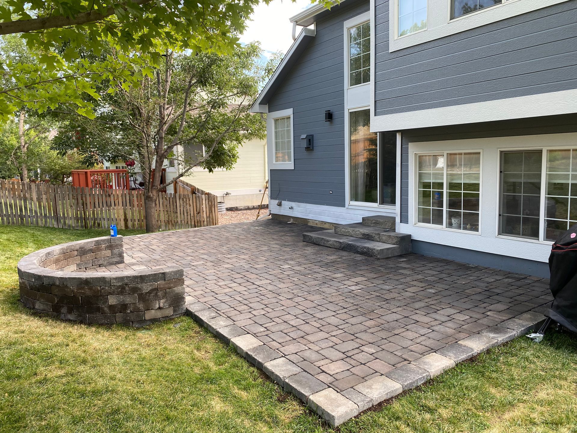 circular paver patio steps