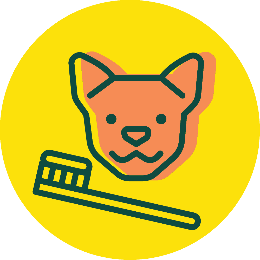 Dog with toothbrush icon 