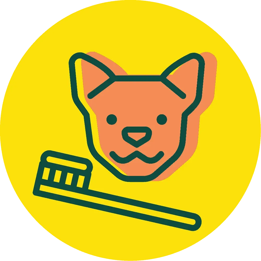 Dog and tooth brush icon