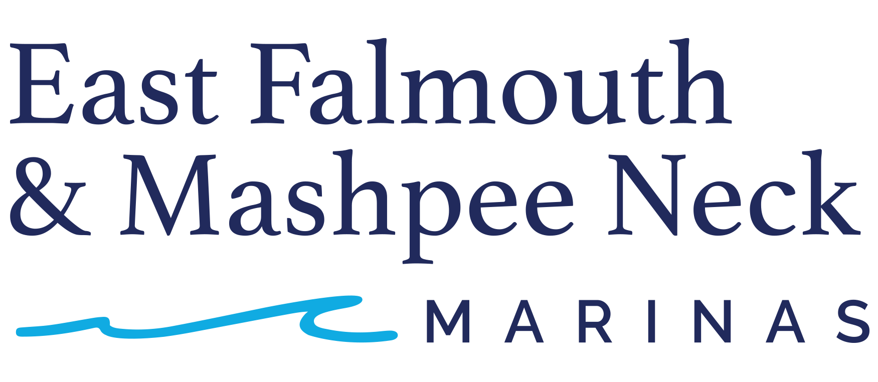 East Falmouth & Mashpee Neck Marina logo with wave graphic.