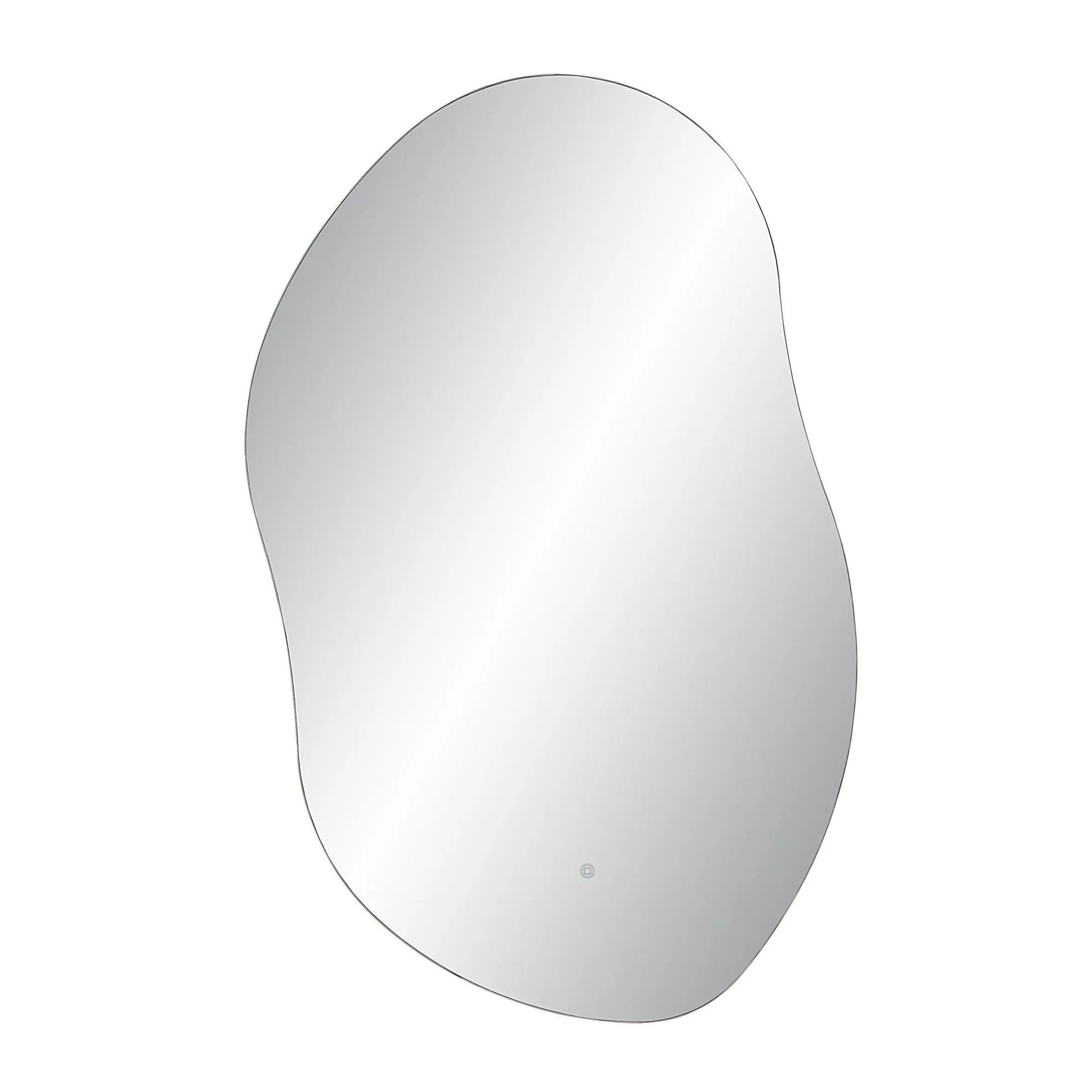 Miroir en forme de galet avec une surface réfléchissante.
