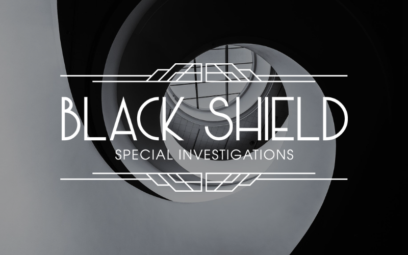 Black and white logo for 