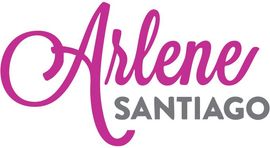 Logo with pink script “Arlene” and gray bold text “SANTIAGO”