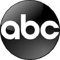 ABC logo in white on a black circular background