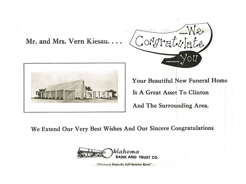 A congratulations card for mr. and mrs. vern kiesan