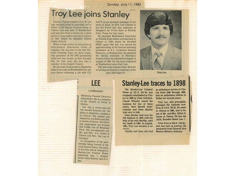 A newspaper article about troy lee joining stanley