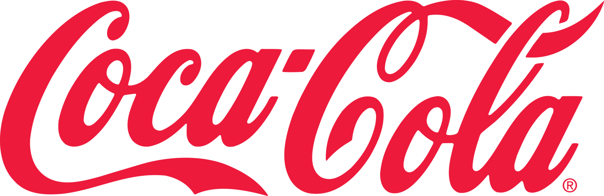 Un logotipo de Coca Cola rojo sobre un fondo blanco.