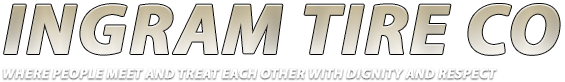 Logo for Ingram Tire Co with the slogan