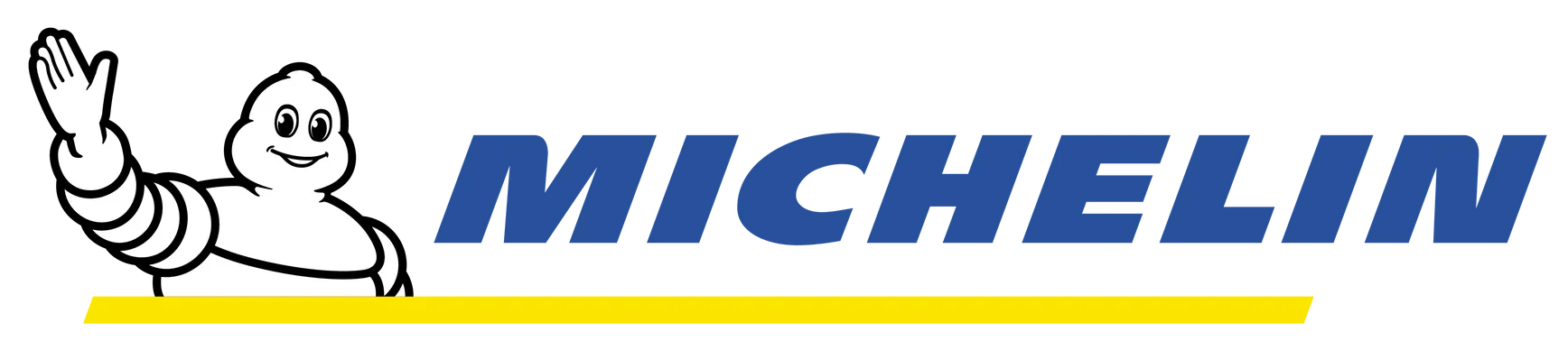 Michelin logo with the Bibendum mascot and blue text on a white background