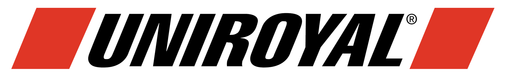 Uniroyal logo in black italic text with red slashes on a white background
