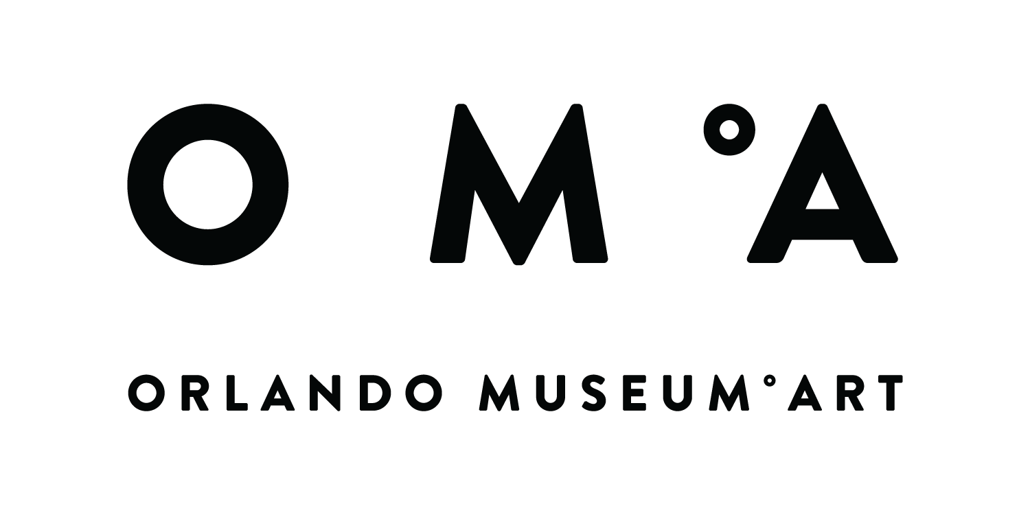 Orlando Museum of Art logo: black letters OMA with a degree symbol above the A, beneath is the text 
