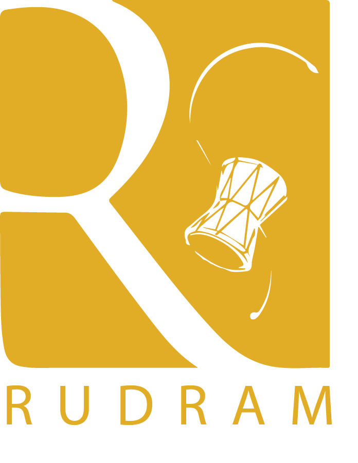 Logo for Rudram: Large gold