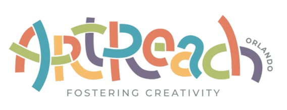 ArtReach Orlando logo with colorful interconnected letters, text