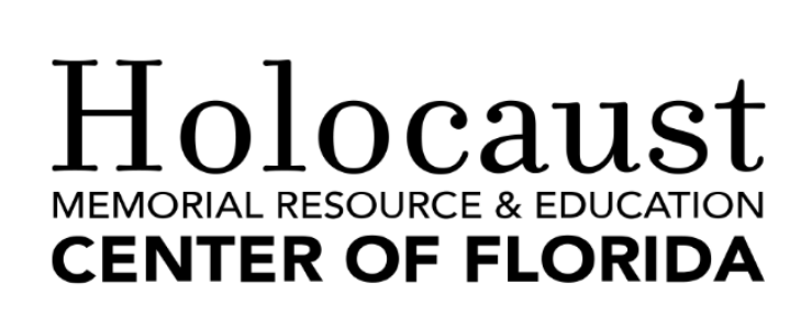 Logo for the Holocaust Memorial Resource & Education Center of Florida. Text in black font.