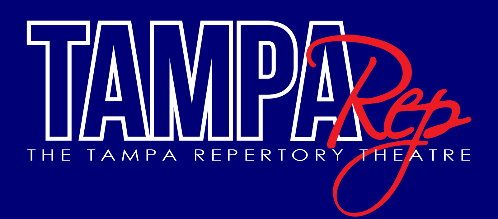 TAMPA Rep logo: White text on blue background with red script 