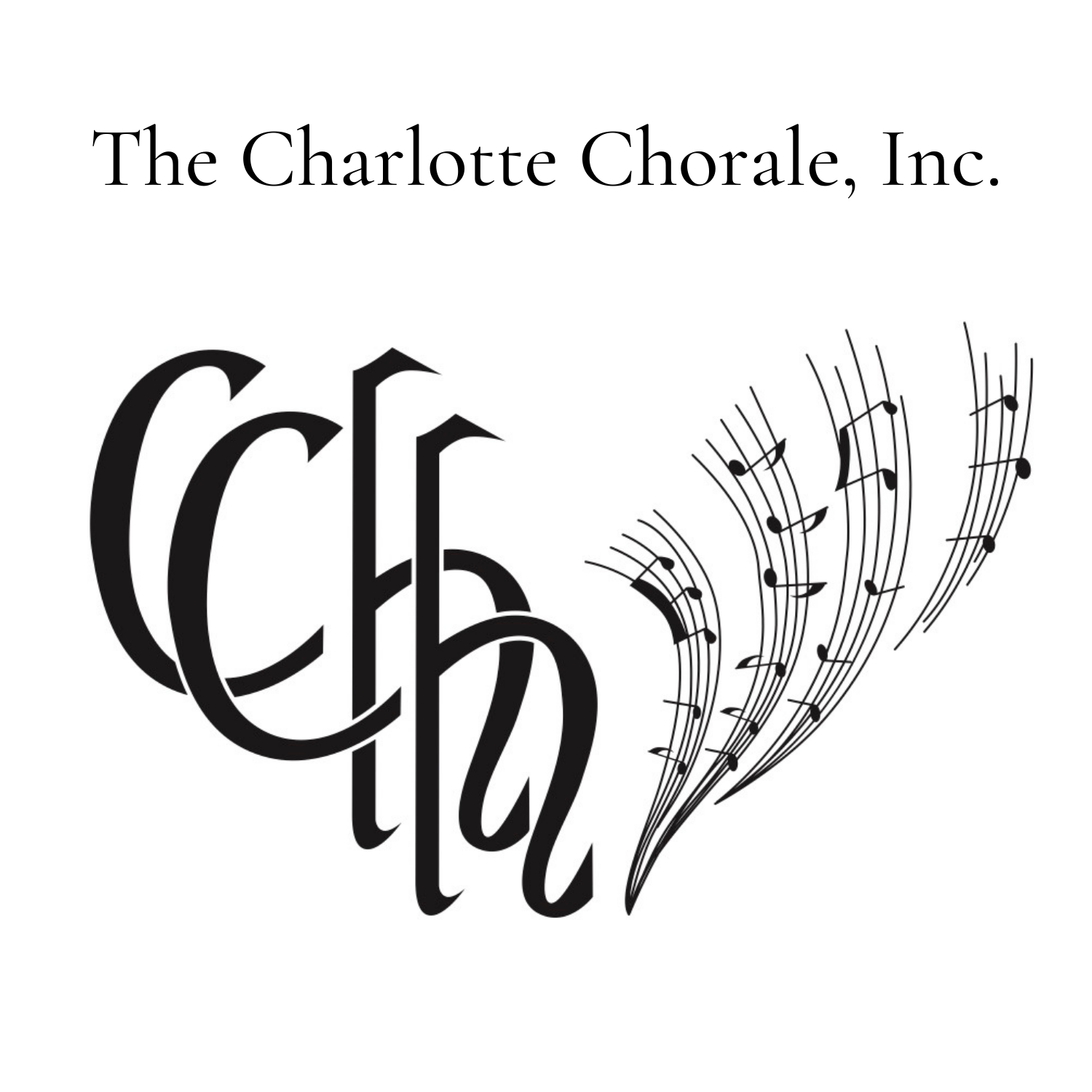 Logo for The Charlotte Chorale, Inc. features stylized