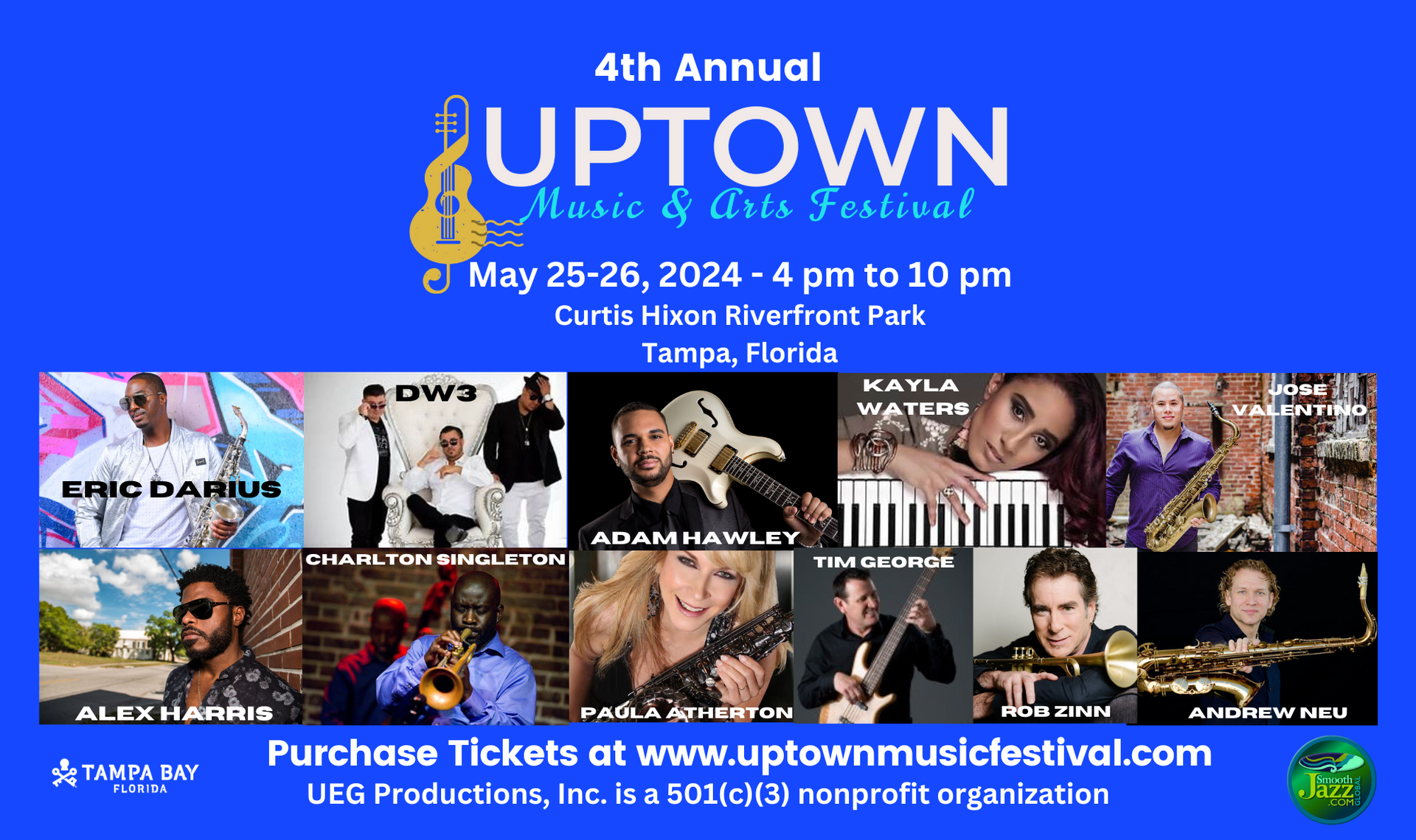 4th Annual Uptown Music & Arts Festival, Tampa, Florida, May 25-26, 2024, featuring musical performers.