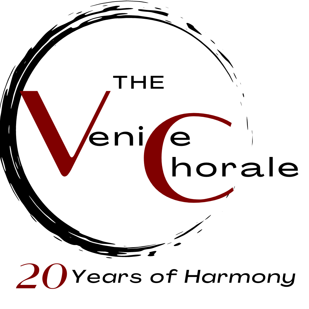 Logo for The Venice Chorale. Red 