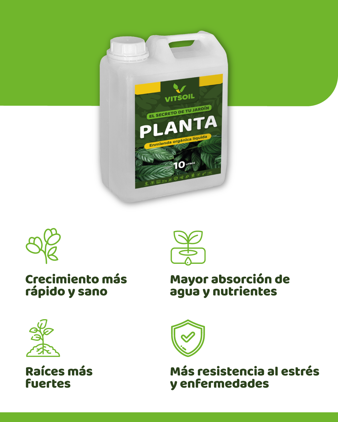 Contenedor verde y blanco etiquetado 